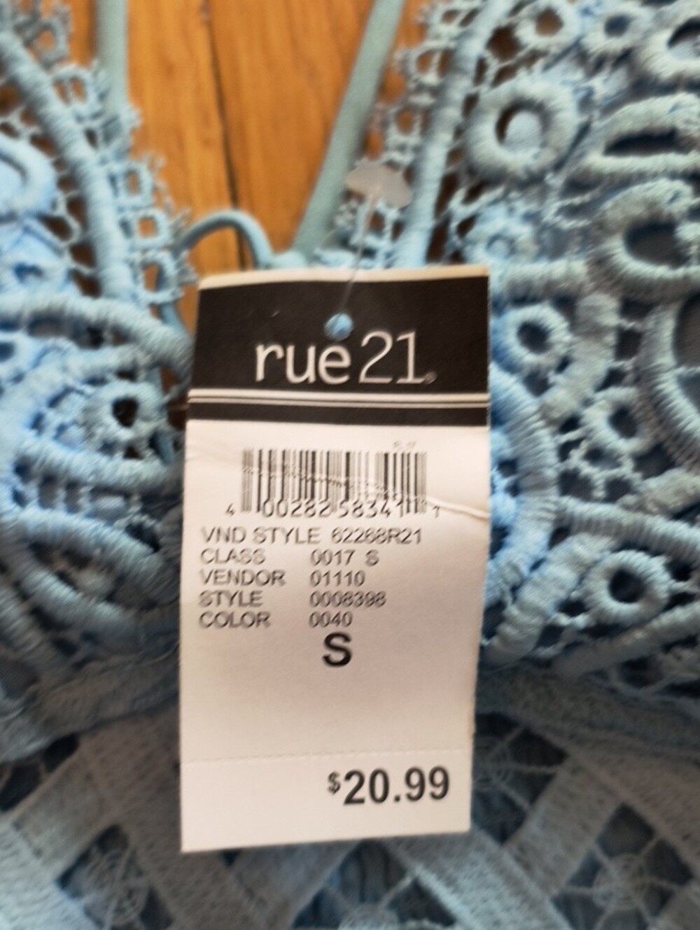 Rue21 Light Blue Lace-Trim  One-Piece Bodysuit - Picture 6 of 10